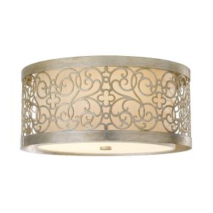 Plafon srebrny okrągły 37,5cm Arabesque 2xE27x40W IP20 Feiss 881273 Plafon srebrny okrągły 37,5cm Arabesque 2xE27x40W IP20 Feiss 881273