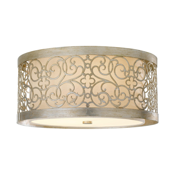 Plafon srebrny okrągły 37,5cm Arabesque 2xE27x40W IP20 Feiss 881273