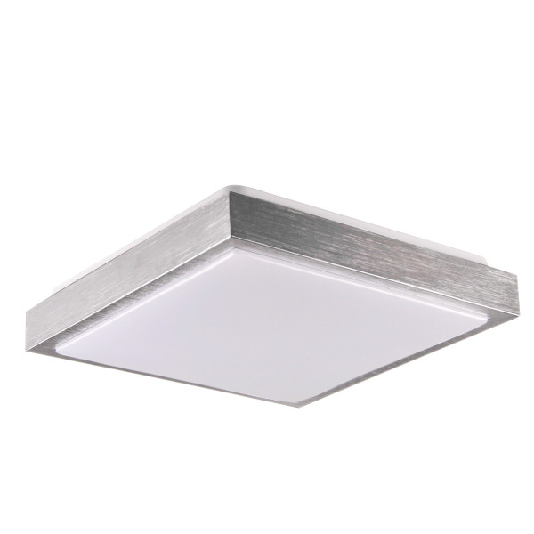 Plafon srebrny szczotkowany-biały kwadratowy 29,5cm 2xE27x40W IP20 Polux 881232