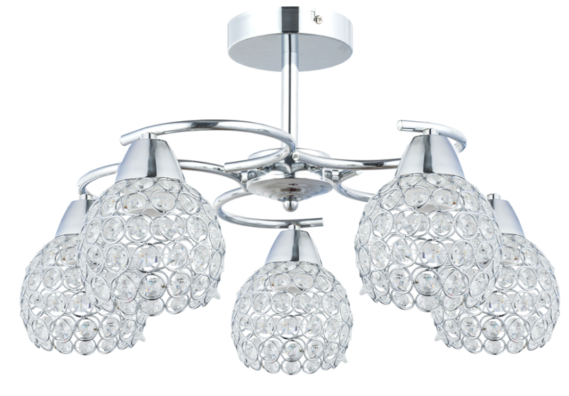 Plafon sufitowy Crystal 5xE27 żyrandol z kryształkami salon 386629