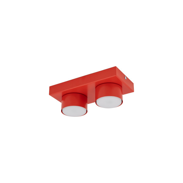 Plafon Tk-Lighting Brix Czerwona Lampa Sufitowa 2Xgx53 8W 3000K 964100