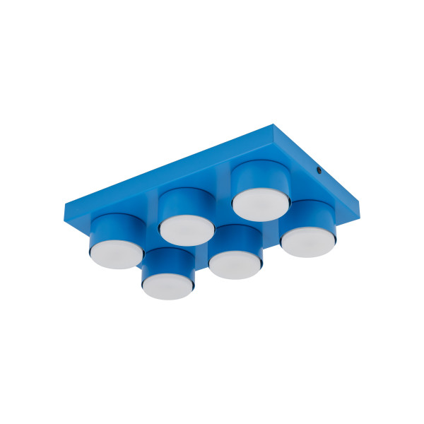 Plafon Tk-Lighting Brix Niebieska Lampa Sufitowa Żarówki 6Xgx53 8W 3000K 964096
