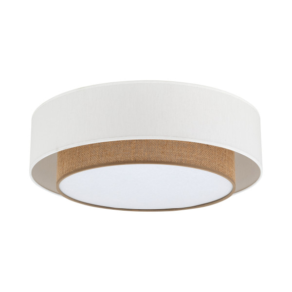 Plafon Tk Lighting Duo 4X E27 Abażur 50Cm Biały Juta 979262