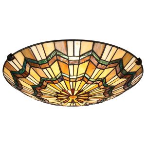 Plafon witrażowy multikolor okrągły 42,1cm Alcott 2xE27x60W IP20 Quoizel 881217