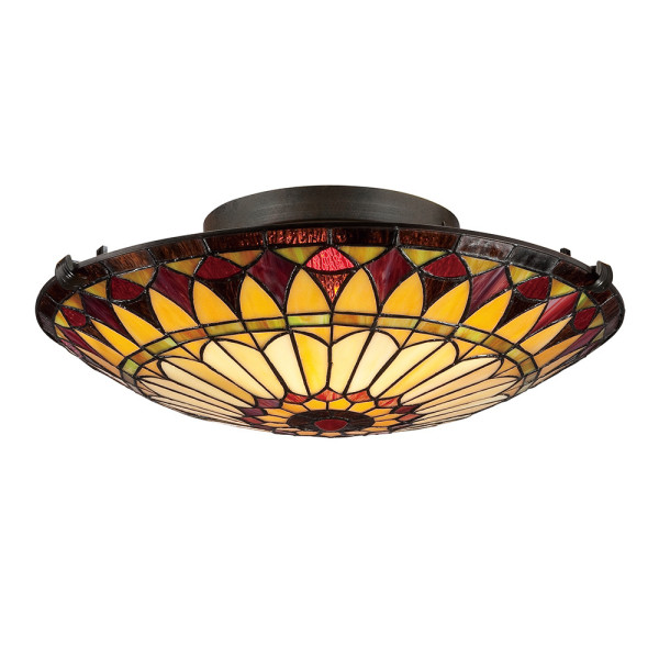Plafon witrażowy multikolor okrągły 42cm West End 2xE27x60W IP20 Quoizel 881244