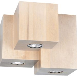 Plafon Wooddream 3-punktowy 20 cm drewniany beżowy 33942