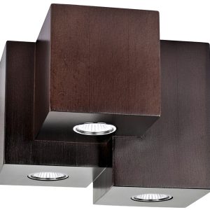 Plafon Wooddream 3-punktowy drewniany ciemny brąz 33941