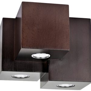 Plafon Wooddream 3-punktowy drewniany ciemny brąz 33940