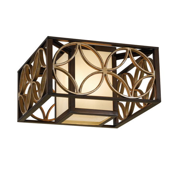 Plafon złoty kwadratowy 36,8cm Remy 2xE27x60W IP20 Feiss 881245