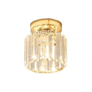 Plafon złoty okrągły kryształowy – 0prawa sufitowa Glamour 18cm 141018
