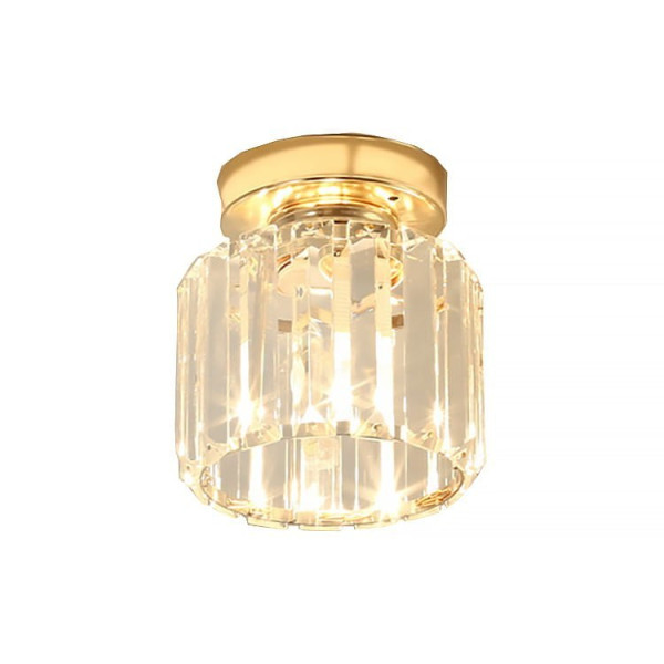 Plafon złoty okrągły kryształowy - 0prawa sufitowa Glamour 18cm 141018