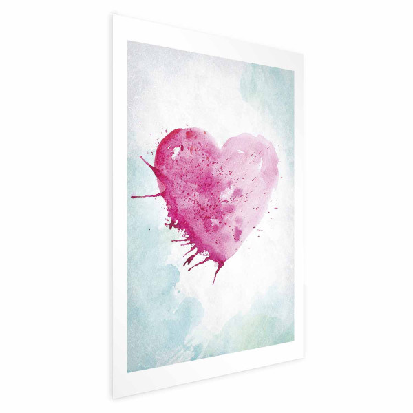 Plakat Akwarelowe serce 29,7x42 cm 589713