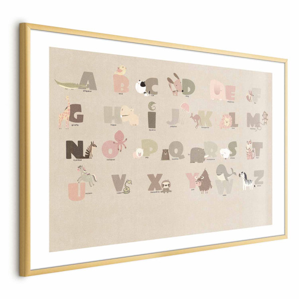 Plakat Beżowe abecadło 60x40 cm 582471