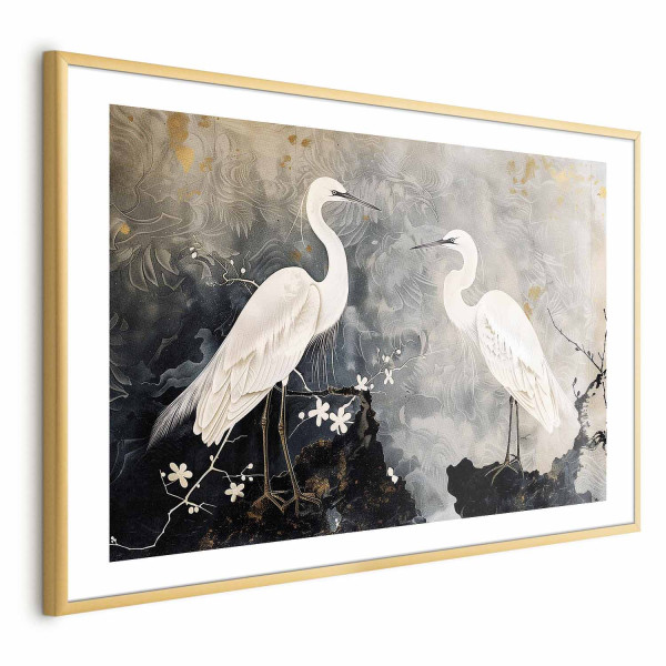 Plakat Czaple i kwiat wiśni 30x21 cm 582287