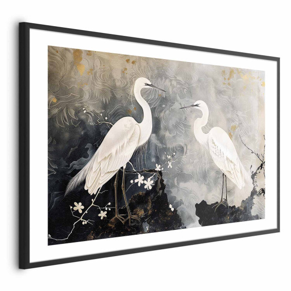 Plakat Czaple i kwiat wiśni 42x29,7 cm 583290