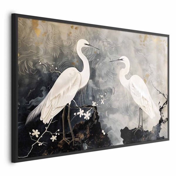 Plakat Czaple i kwiat wiśni 42x29,7 cm 586107