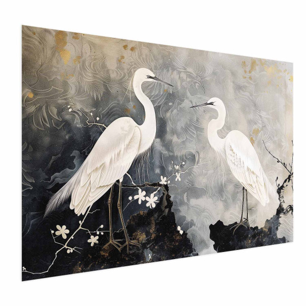 Plakat Czaple i kwiat wiśni 60x40 cm 584504