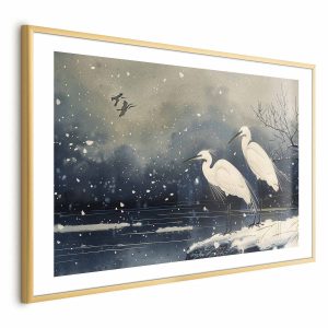 Plakat Czaple nad stawem 90×60 cm 584184 Plakat Czaple nad stawem 90×60 cm 584184