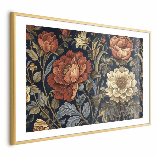 Plakat Gobelinowe kwiaty 42x29,7 cm 578348