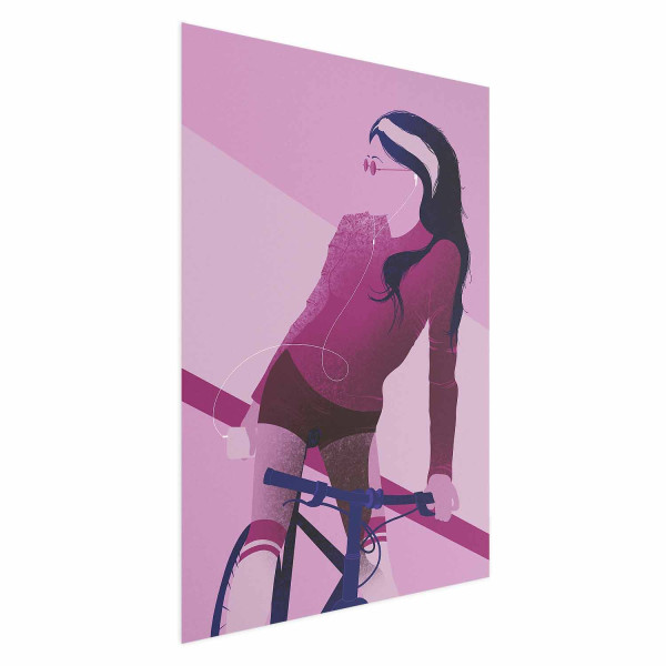 Plakat Kobieta na rowerze 21x30 cm 587336