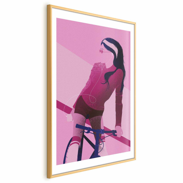 Plakat Kobieta na rowerze 21x30 cm 591495