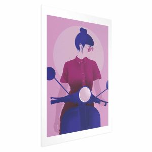Plakat Kobieta na skuterze 21×30 cm 583628 Plakat Kobieta na skuterze 21×30 cm 583628