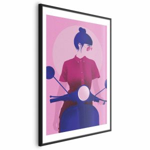 Plakat Kobieta na skuterze 21×30 cm 588235 Plakat Kobieta na skuterze 21×30 cm 588235