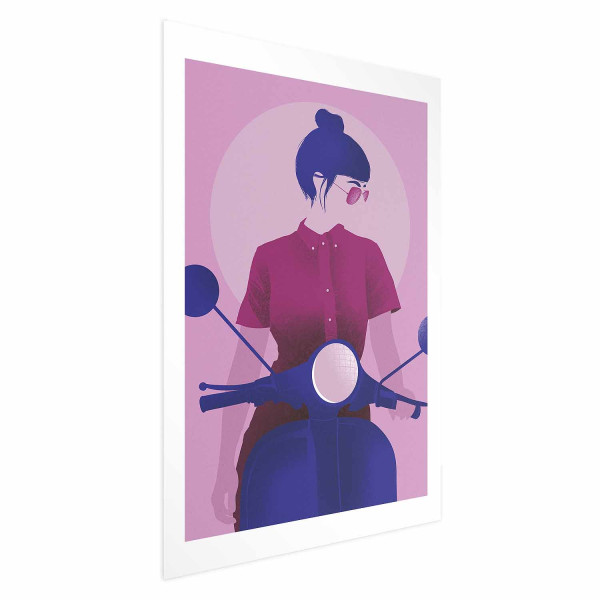 Plakat Kobieta na skuterze 29,7x42 cm 585282