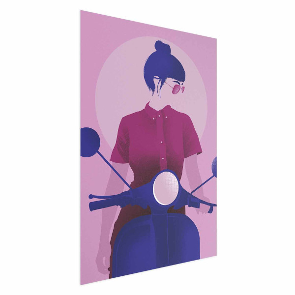 Plakat Kobieta na skuterze 40x60 cm 584126