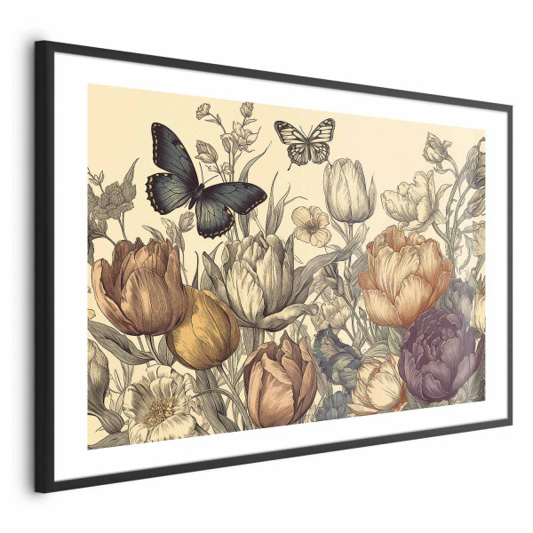 Plakat Kolorowe tulipany 90x60 cm 591371