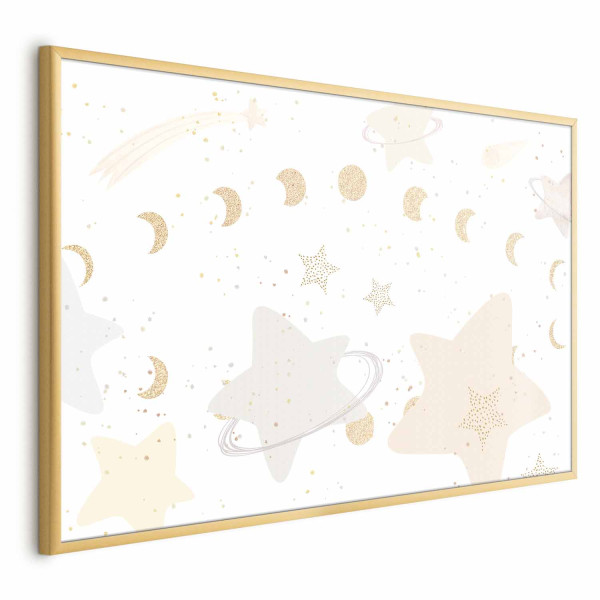 Plakat Księżyc i gwiazdy 60x40 cm 584286
