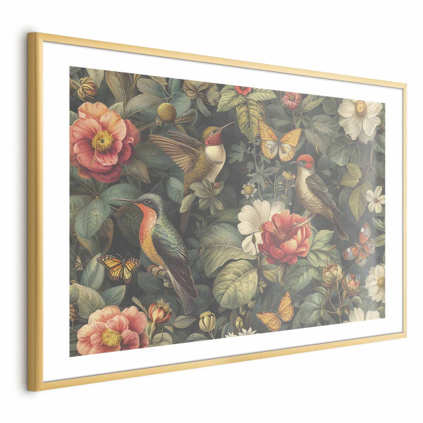 Plakat Kwiaty i motyle 42x29,7 cm 581135