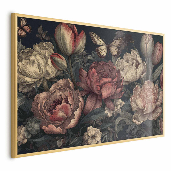 Plakat Kwiaty na turkusowym tle 42x29,7 cm 580031
