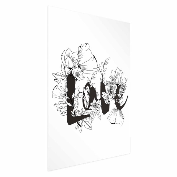 Plakat Love w kwiatach 21x30 cm 581769