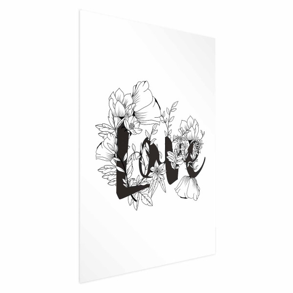 Plakat Love w kwiatach 21x30 cm 587013
