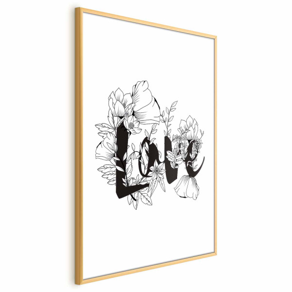 Plakat Love w kwiatach 21x30 cm 587243