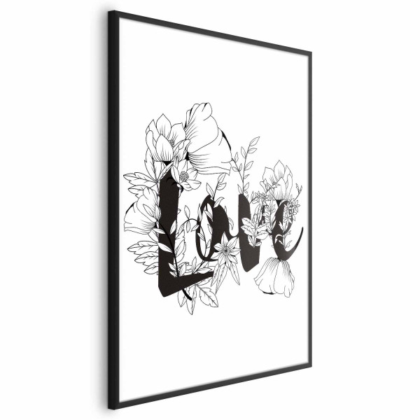 Plakat Love w kwiatach 29,7x42 cm 580191