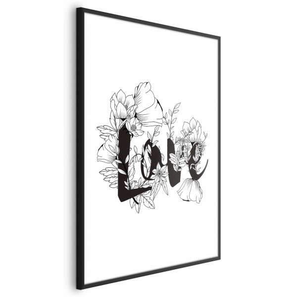Plakat Love w kwiatach 40x60 cm 589608