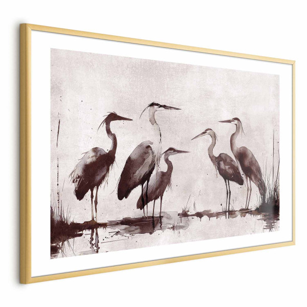 Plakat Malowane czaple 90x60 cm 584876