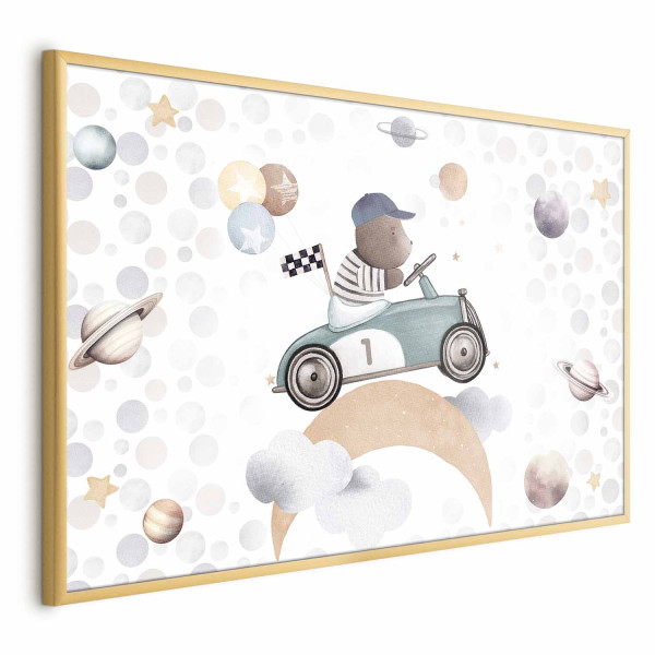 Plakat Miś w wyścigówce 60x40 cm 590702