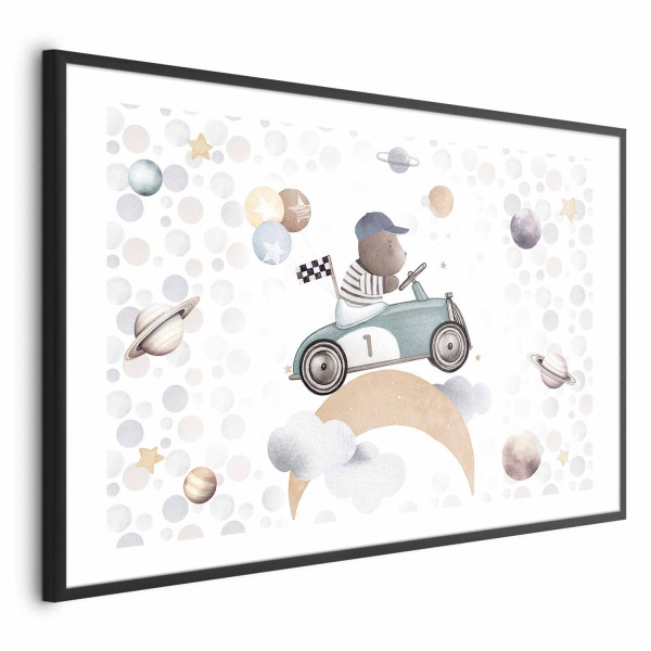 Plakat Miś w wyścigówce 60x40 cm 582575