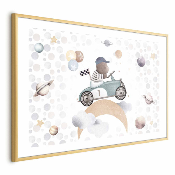 Plakat Miś w wyścigówce 90x60 cm 586166