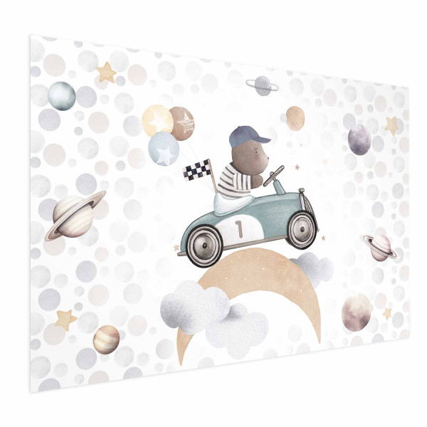 Plakat Miś w wyścigówce 90x60 cm 577765
