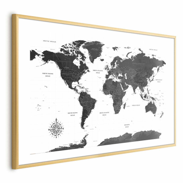 Plakat Monochromatyczna mapa 30x21 cm 585654