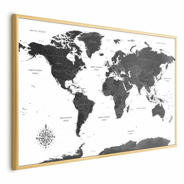 Plakat Monochromatyczna mapa 30x21 cm 590100