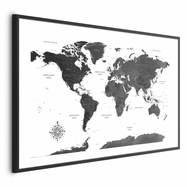 Plakat Monochromatyczna mapa 60x40 cm 585530