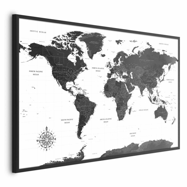 Plakat Monochromatyczna mapa 60x40 cm 577488