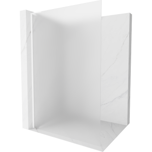 Ścianka prysznicowa Walk-in Mexen Kioto L 120 x 200 cm, szron, biała 503019