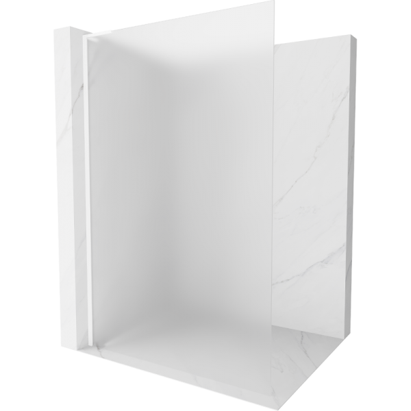 Ścianka prysznicowa Walk-in Mexen Kioto L 120 x 200 cm, szron, biała 503019