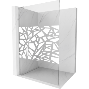 Ścianka prysznicowa Walk-in Mexen Kioto L 90 x 200 cm, biały wzór, chrom 506562 Ścianka prysznicowa Walk-in Mexen Kioto L 90 x 200 cm, biały wzór, chrom 506562